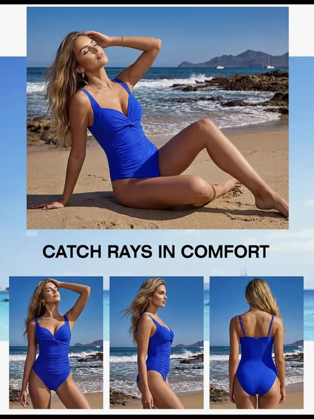 RELLECIGA Tummy Control One Piece Swimsuit #1287 - Picture 5 of 8
